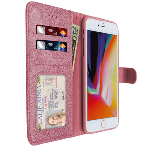 Pink Portafoglio Glitter Case for iPhone 7/8