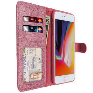 Pink Portafoglio Glitter Case for iPhone 7/8 Plus