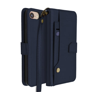 Blue Portafoglio Pelle Case for iPhone 7/8