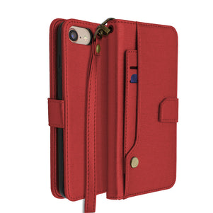 Red Portafoglio Pelle Case for iPhone 7/8