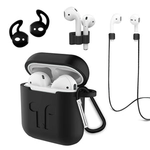 Black Earphone Bundle Silicone AirPod Case