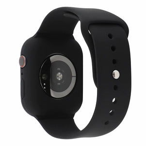 Black Silicone iWatch Band with Case 38mm