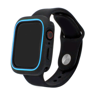 Black/Blue iWatch Silicone Case 44mm