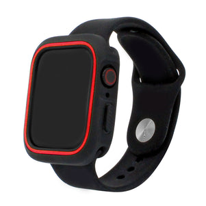 Black/Red iWatch Silicone Case 44mm