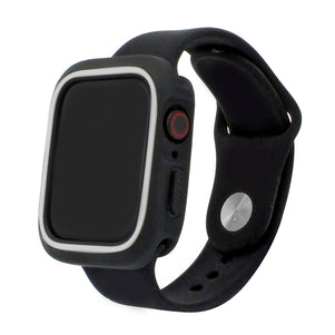 Black/White iWatch Silicone Case 44mm