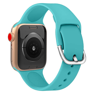 Blue Silicone iWatch Band with D Buckle 38/40mm