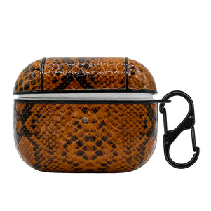 Brown Snakeskin Leather AirPod Pro Case