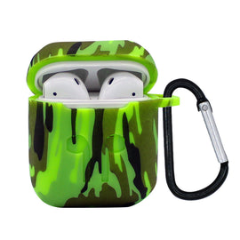 Hot Green Camo Silicone AirPod Case