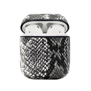 Grey Snakeskin Leather AirPod Case