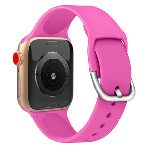 Hot Pink Silicone iWatch Band with D Buckle 42/44mm