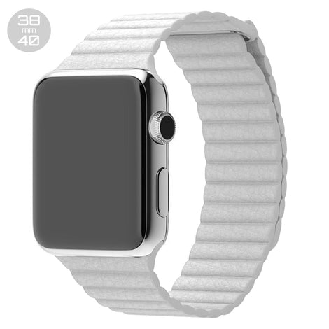 White iWatch Leather Loop Band 38/40mm