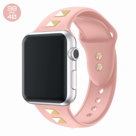 Rose Pink Double Rivet Silicone iWatch Band 38/40mm