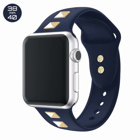 Dark Blue Double Rivet Silicone iWatch Band 38/40mm