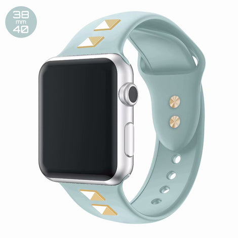 Mint Double Rivet Silicone iWatch Band 38/40mm