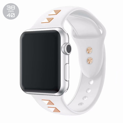 White Double Rivet Silicone iWatch Band 38/40mm