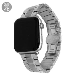 Silver 5 Bead Stainless Steel iWatch Band 38/40mm