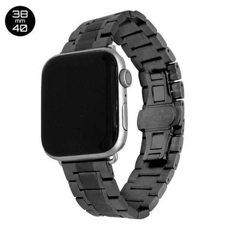 Black 5 Bead Stainless Steel iWatch Band 38/40mm