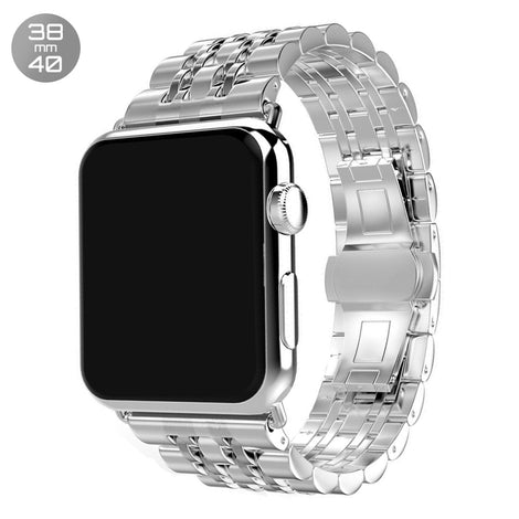 Silver 7 Bead Stainless Steel iWatch Band 38/40mm