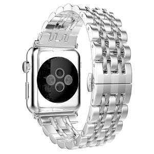 Silver 7 Bead Stainless Steel iWatch Band 38/40mm