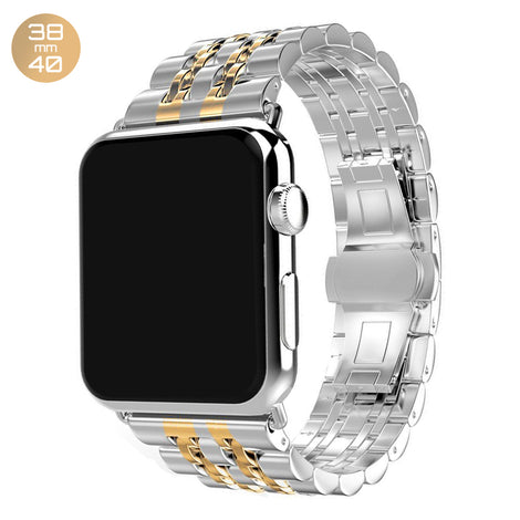 Silver/Gold 7 Bead Stainless Steel iWatch Band 38/40mm