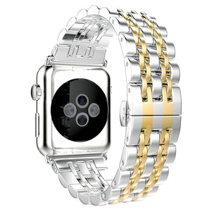 Silver/Gold 7 Bead Stainless Steel iWatch Band 38/40mm