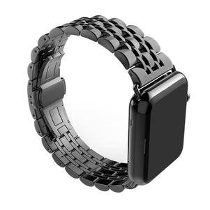 Black 7 Bead Stainless Steel iWatch Band 38/40mm