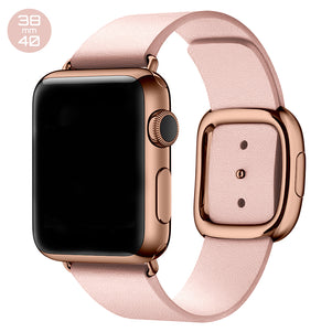 Pink Modern Buckle Leather iWatch Band 38/40mm