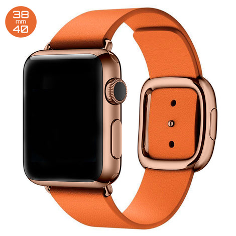 Orange Modern Buckle Leather iWatch Band 38/40mm