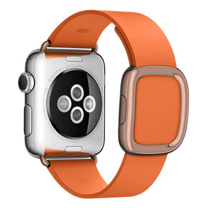 Orange Modern Buckle Leather iWatch Band 38/40mm