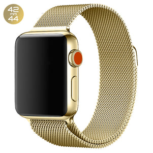 Gold Milanese Stainless Steel Loop iWatch Band 42/44mm