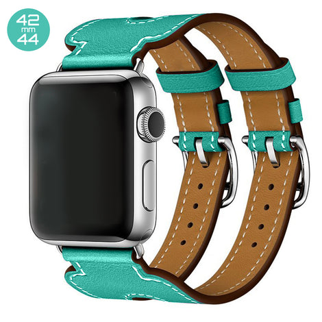 Mint Double Cuff Leather iWatch Band 42/44mm