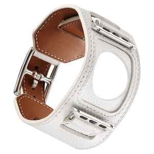 White Cuff Leather iWatch Band 42/44mm