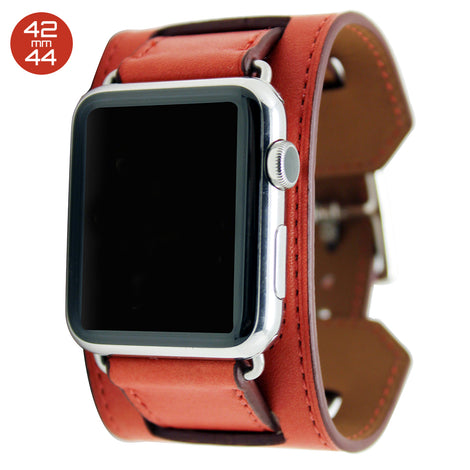 Red Cuff Leather iWatch Band 42/44mm