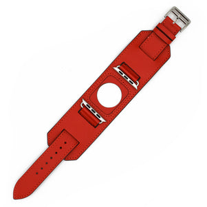 Red Cuff Leather iWatch Band 42/44mm