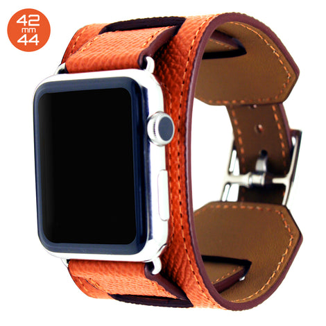 Orange Cuff Leather iWatch Band 42/44mm