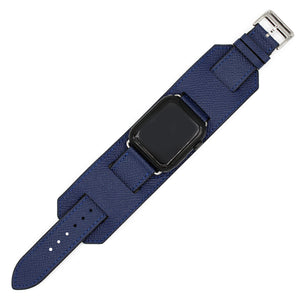 Dark Blue Cuff Leather iWatch Band 42/44mm