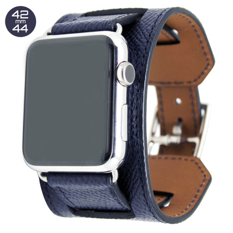 Dark Blue Cuff Leather iWatch Band 42/44mm