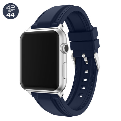 Dark Blue Line Sewed Silicone iWatch Band 42/44mm