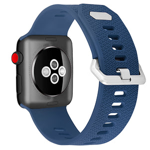 Midnight Blue Double Buckle Silicone iWatch Band 42/44mm