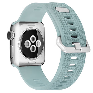 Turquoise Double Buckle Silicone iWatch Band 42/44mm