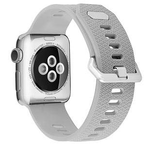 Stone Double Buckle Silicone iWatch Band 42/44mm