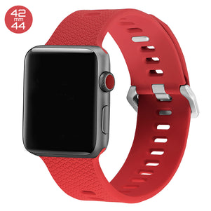 Red Double Buckle Silicone iWatch Band 42/44mm