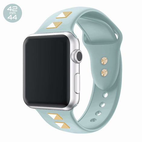 Mint Double Rivet Silicone iWatch Band 42/44mm