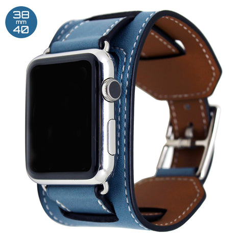 Light Blue Cuff Leather iWatch Band 38/40mm