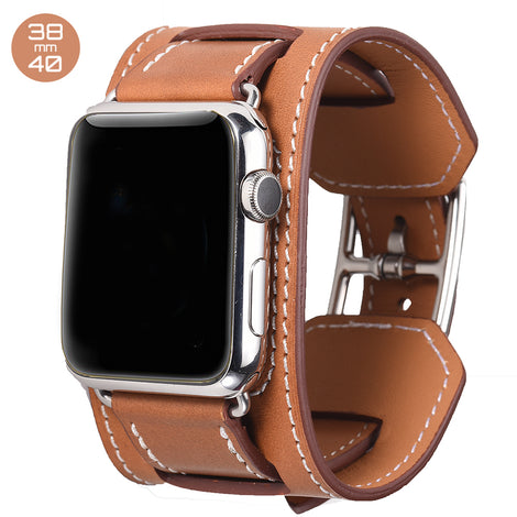 Brown Cuff Leather iWatch Band 38/40mm