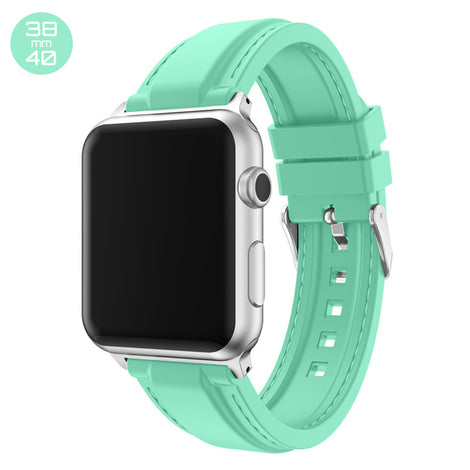 Mint Line Sewed Silicone iWatch Band 38/40mm