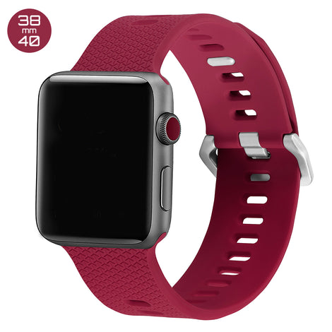 Red Rose Double Buckle Silicone iWatch Band 38/40mm