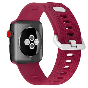 Red Rose Double Buckle Silicone iWatch Band 38/40mm