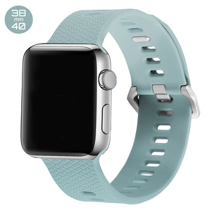 Turquoise Double Buckle Silicone iWatch Band 38/40mm