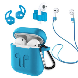 Light Blue Earphone Bundle Silicone AirPod Case